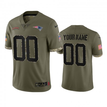 Camiseta Hombre NFL New England Patriots Personalizar Olive 2022 Salute To Service Limited